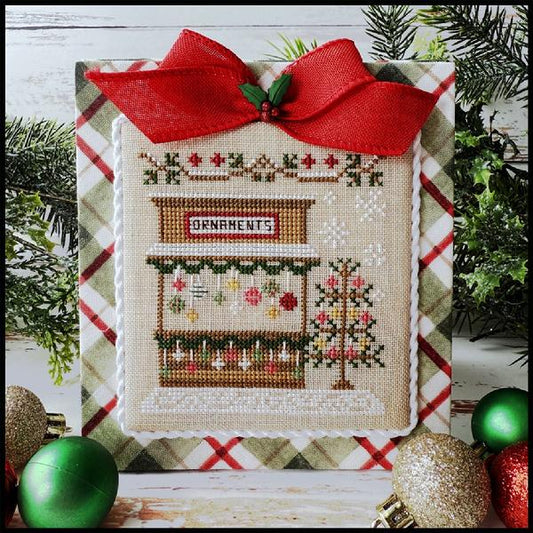 Christmas Market Ornament Stand Cross Stitch Pattern Country Cottage Needleworks