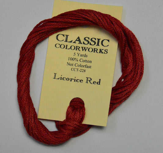 Licorice Red Classic Colorworks 6-Strand Hand-Dyed Embroidery Floss