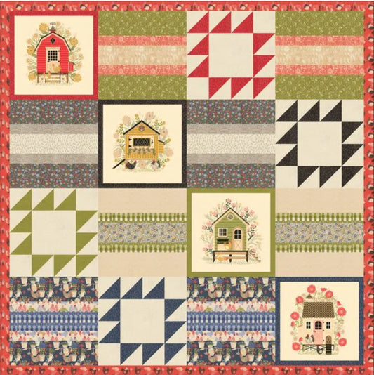 Cluck and Blossom Quilt Pattern by Gingiber