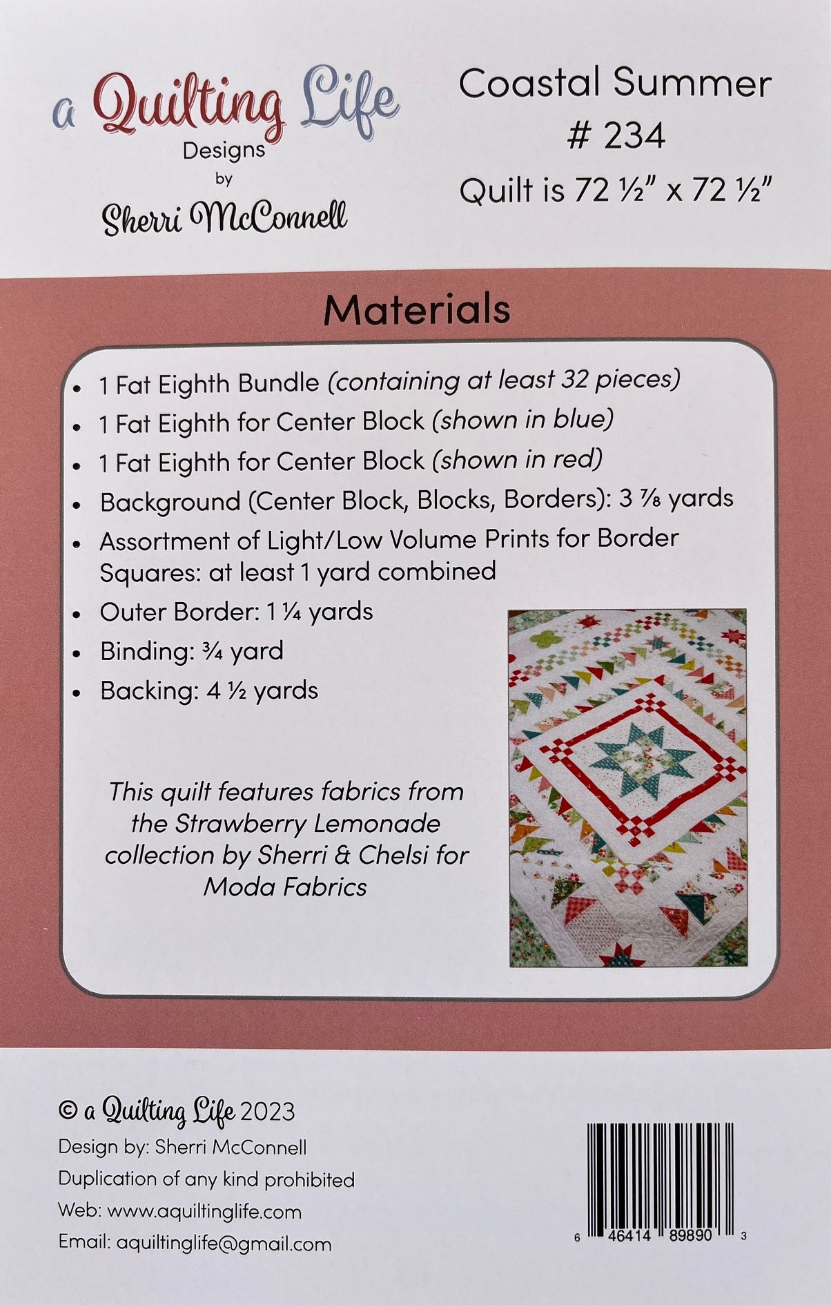Coastal Summer Quilt Pattern by A Quilting Life