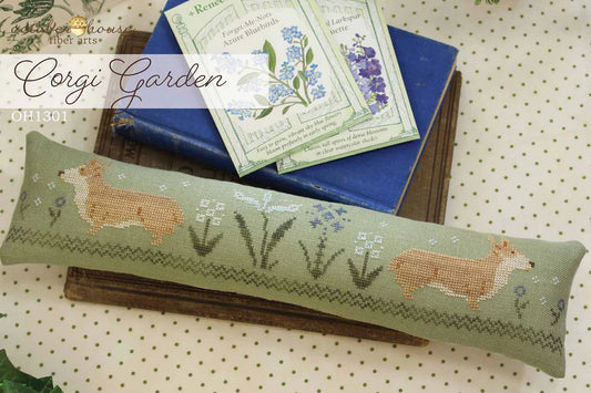 Corgi Garden Cross Sitch Pattern by October House Fiber Arts