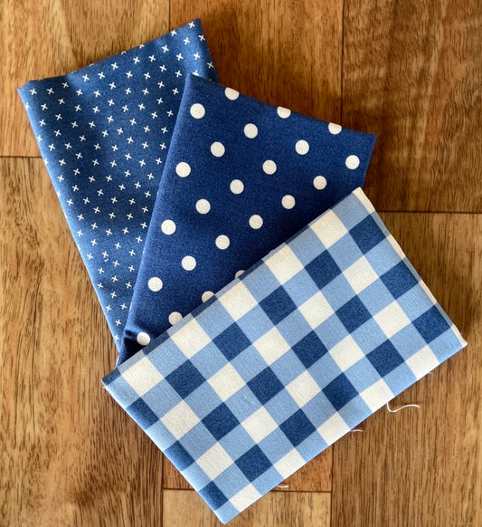 Coriander Colors Blue Fat Eighth Bundle by Coriander Quilts for Moda fabrics