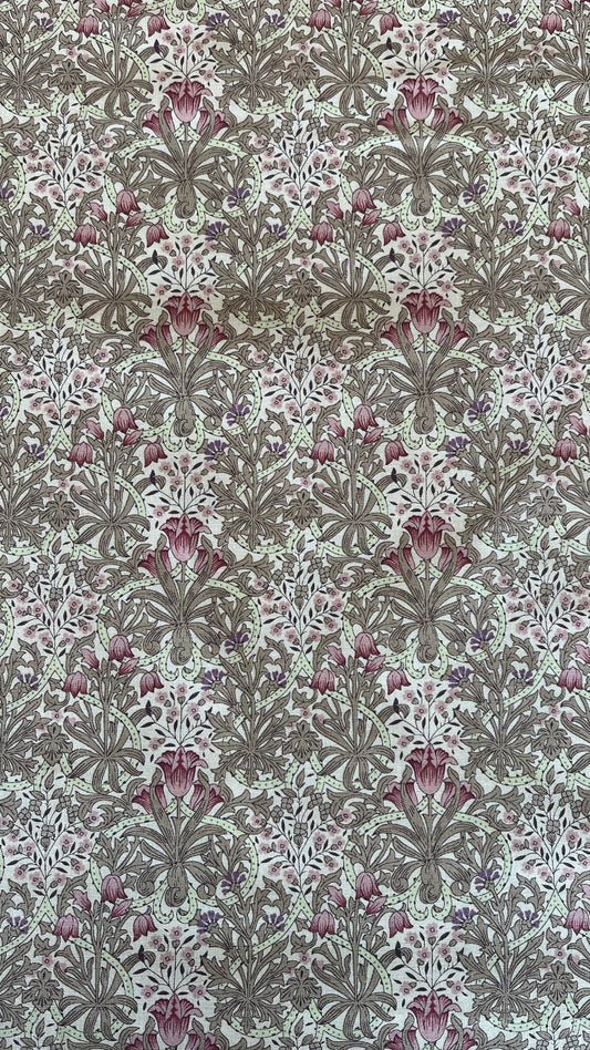 Country Floral Collection Morris Beige Brown Pink 65730-104 by Nakamura for Nutex Fabrics (Sold in 25cm increments)