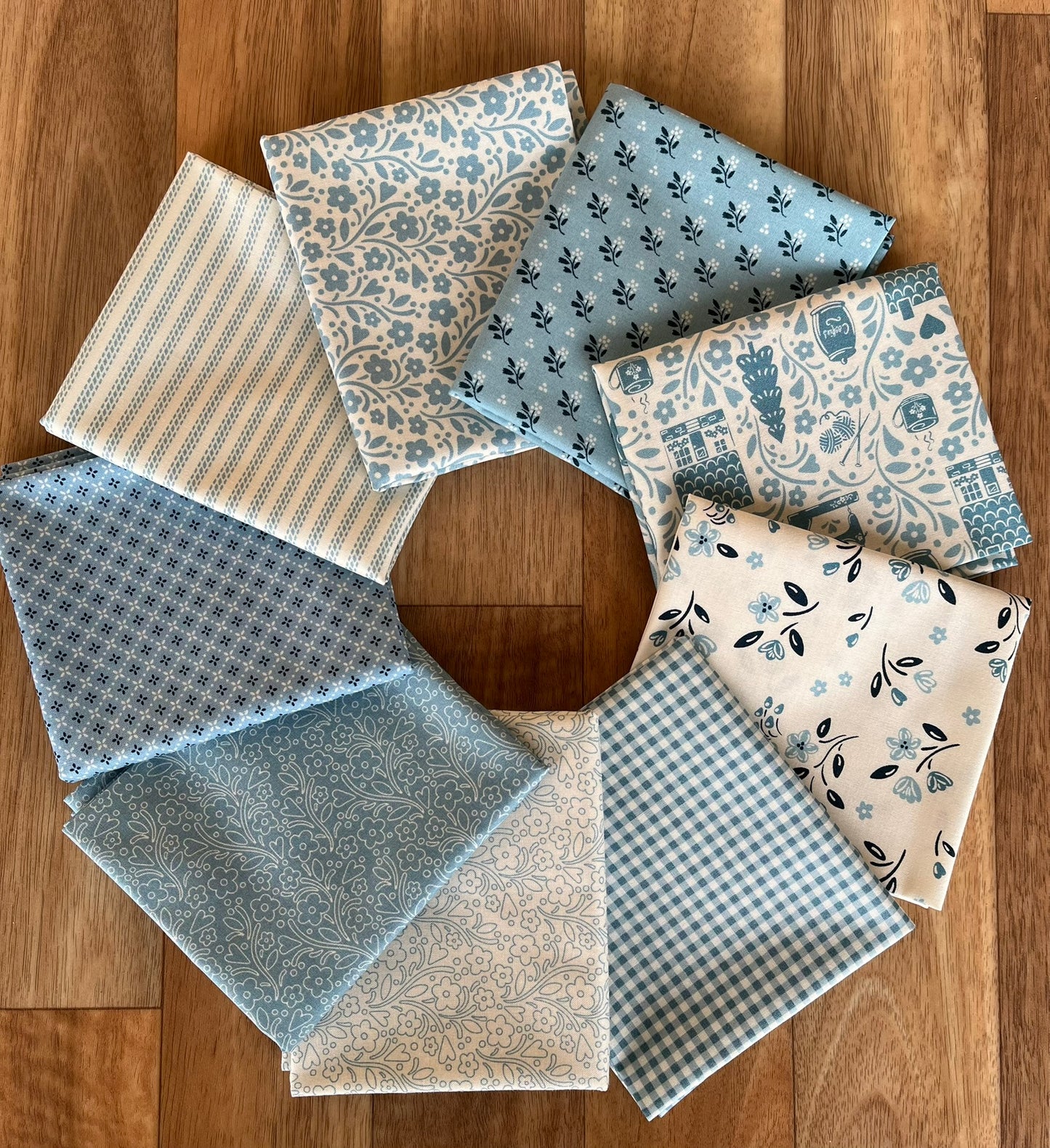 Cozy House Chambray Fat Quarter Bundle by Judy Jarvi for Andover Fabrics