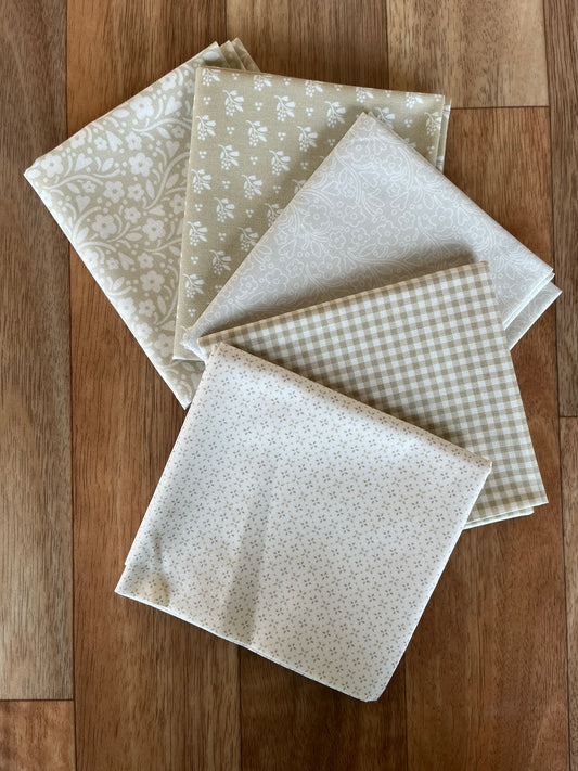 Cozy House Taupe Fat Quarter Bundle by Judy Jarvi for Andover Fabrics