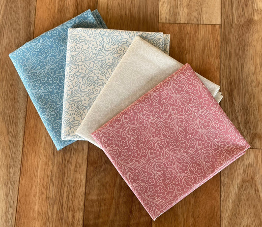 Cozy House Dainty Flowers Fat Quarter Bundle by Judy Jarvi for Andover Fabrics