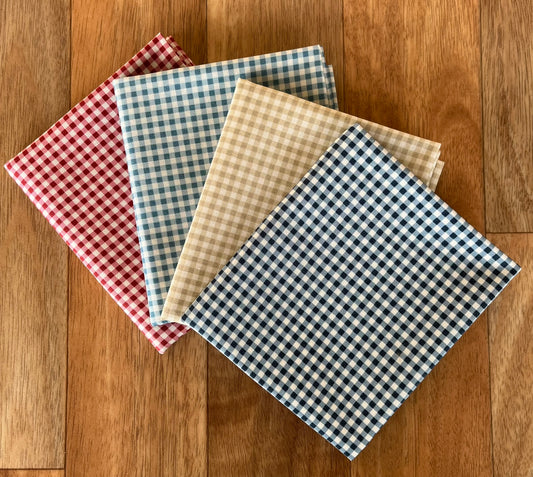 Cozy House Gingham Fat Quarter Bundle by Judy Jarvi for Andover Fabrics