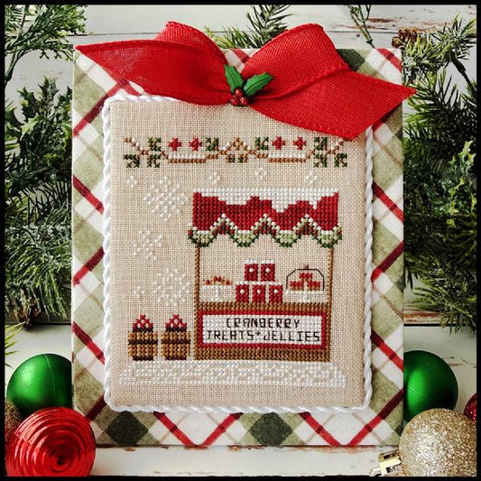 Christmas Market Cranberry Stand Cross Stitch Pattern Country Cottage Needleworks