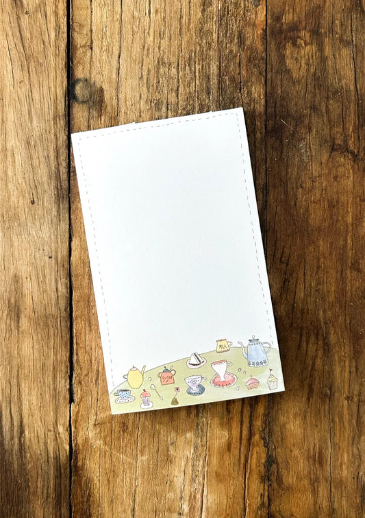 Cup Of Tea Notepad by Anni Downs of Hatched and Patched