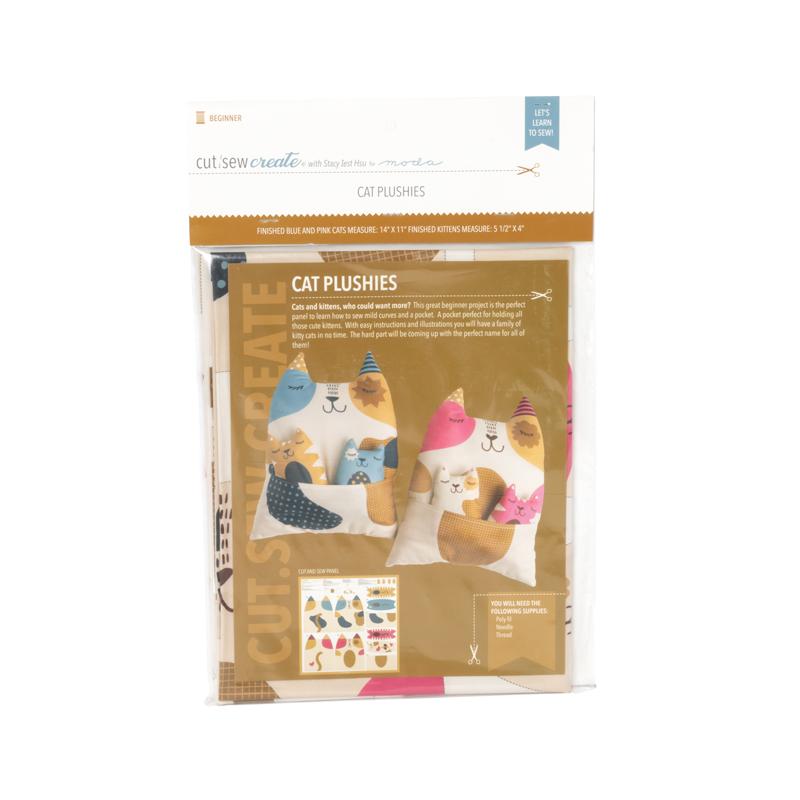 Cat Plushie Panel Cut Sew Create by Stacy Iest Hsu for Moda fabrics ...