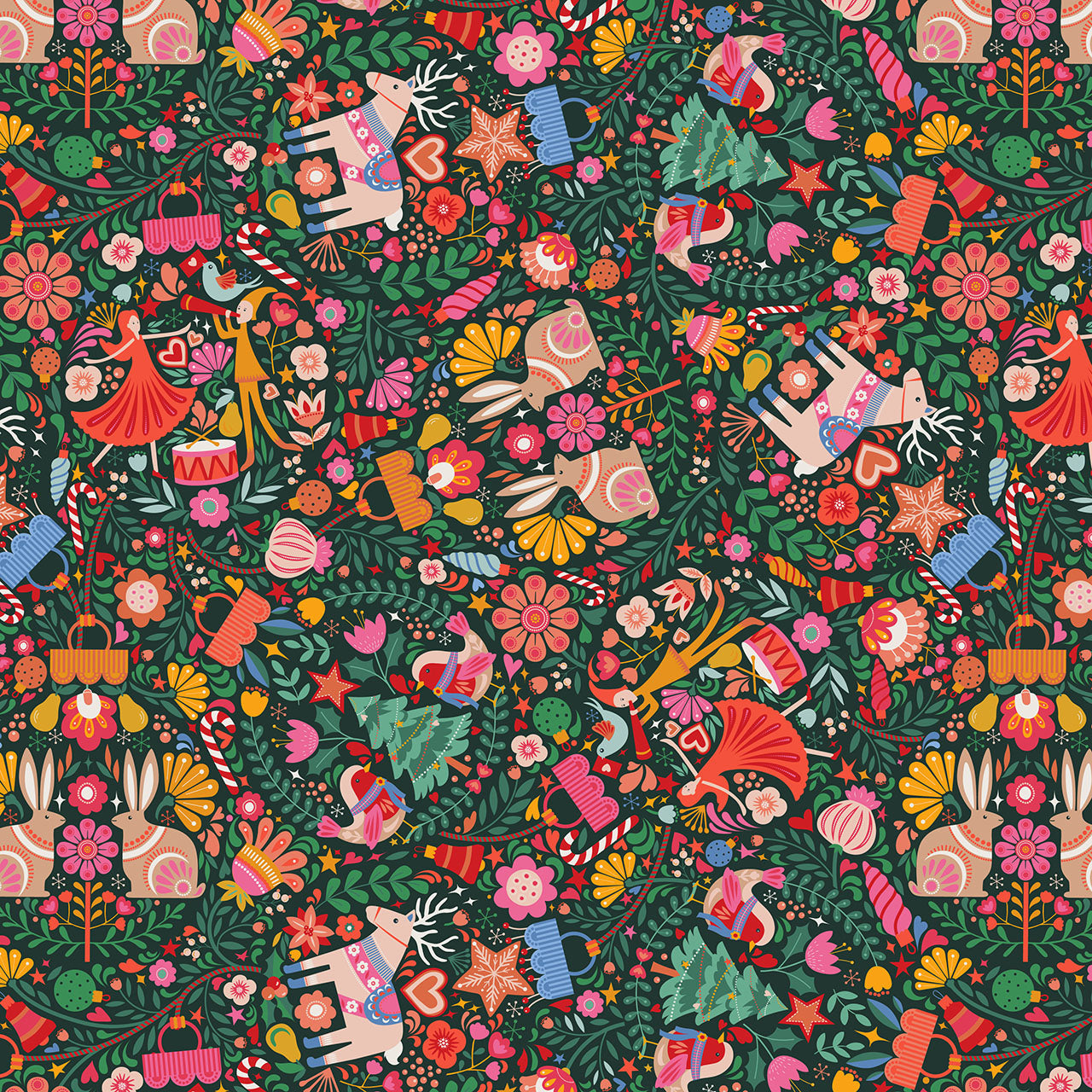 Deck the Halls D1061 by Geetanjali Behera for Thead and Ink Designs (sold in 25cm increments)