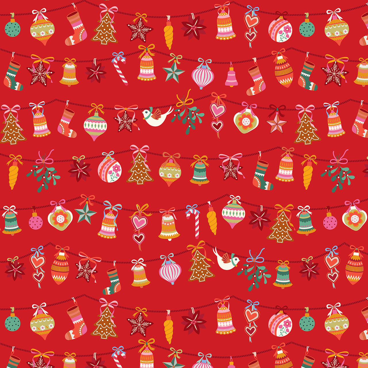 Deck the Halls Garlands D1064 by Geetanjali Behera for Thead and Ink Designs (sold in 25cm increments)