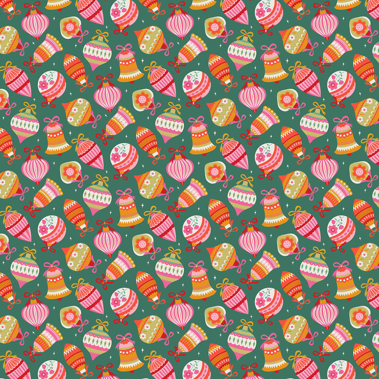 Deck the Halls Baubles D1065 by Geetanjali Behera for Thead and Ink Designs (sold in 25cm increments)