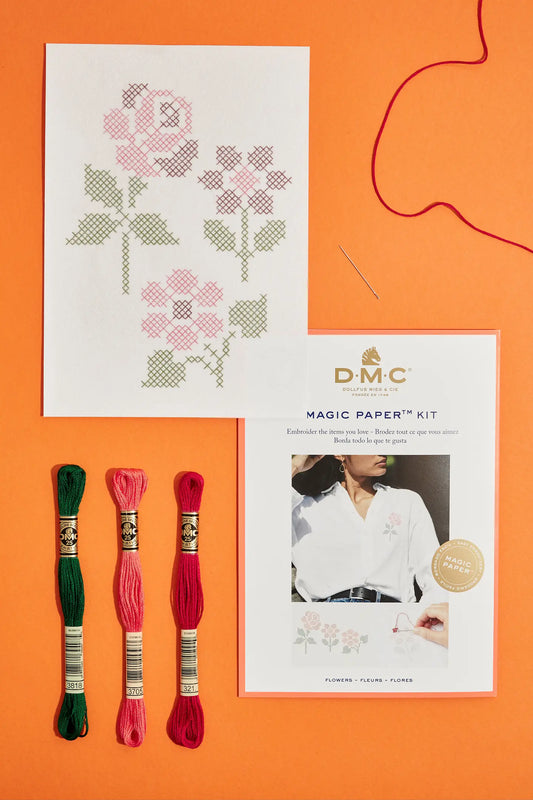 Flower Collection Cross Stitch Magic Paper Kit by DMC