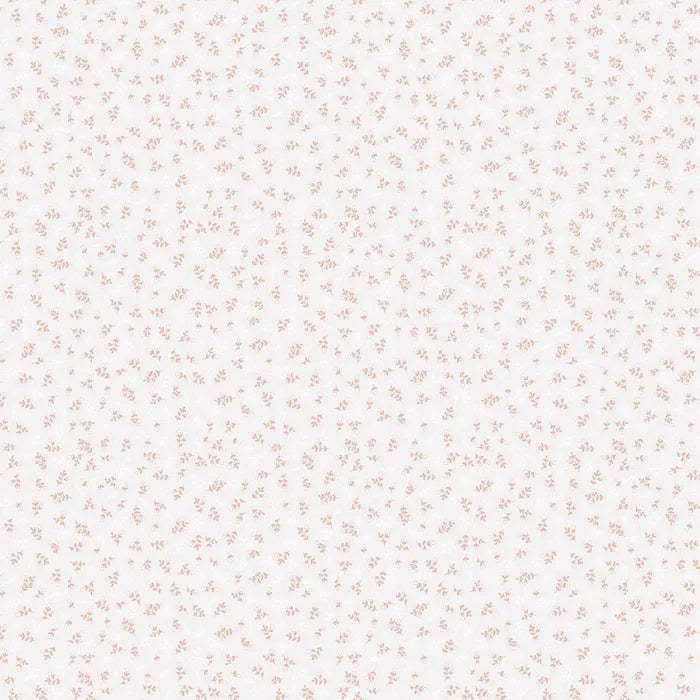 Birdhouse Basics Pink Mini Floral on Cream DV3424 by Natalie Bird for Devonstone (sold in 25cm increments)