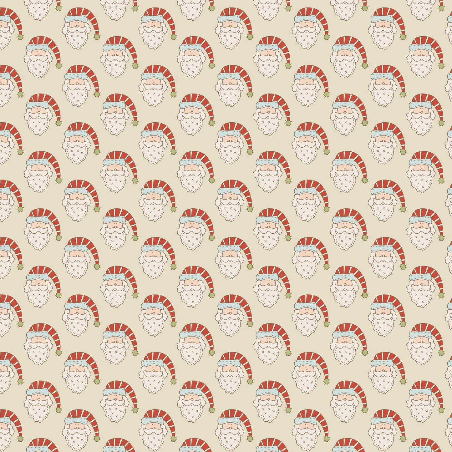 Count Down to Christmas DV5967 Santa Cream by Natalie Bird for Devonstone (sold in 25cm increments)