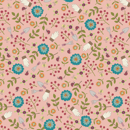 Willowbrook Market Garden Allover Pink DV5978 by Natalie Bird for Devonstone (sold in 25cm increments)