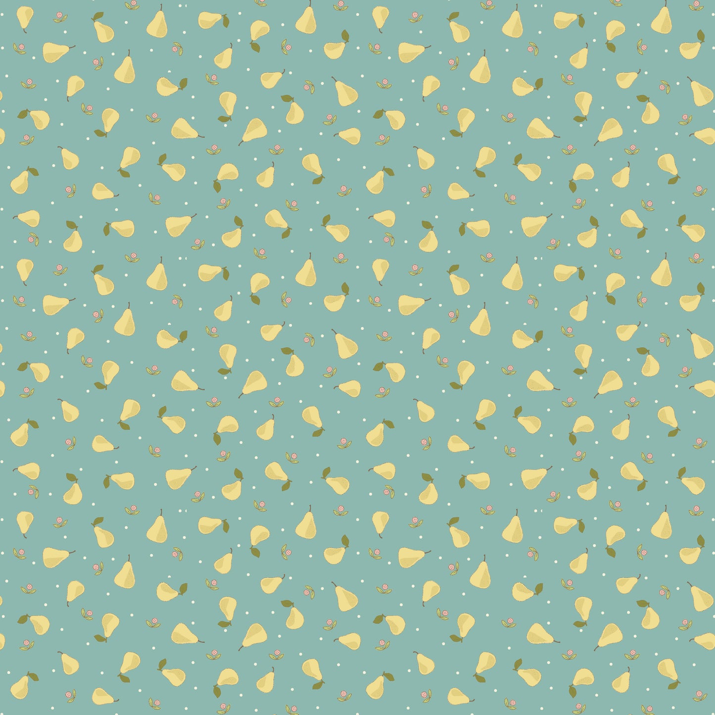 Willowbrook Market Garden Pears Teal DV5984 by Natalie Bird for Devonstone (sold in 25cm increments)