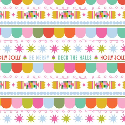 Deck The Halls Stripe DV6921 by Devonstone Fabrics (sold in 25cm increments)