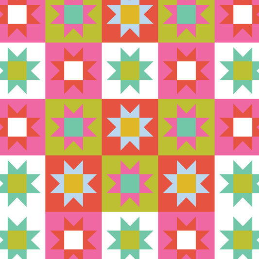 Deck The Halls Patchwork Star DV6922 by Devonstone Fabrics (sold in 25cm increments)