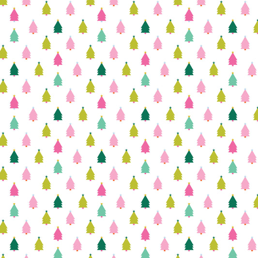 Deck The Halls White Trees DV6927 by Devonstone Fabrics (sold in 25cm increments)