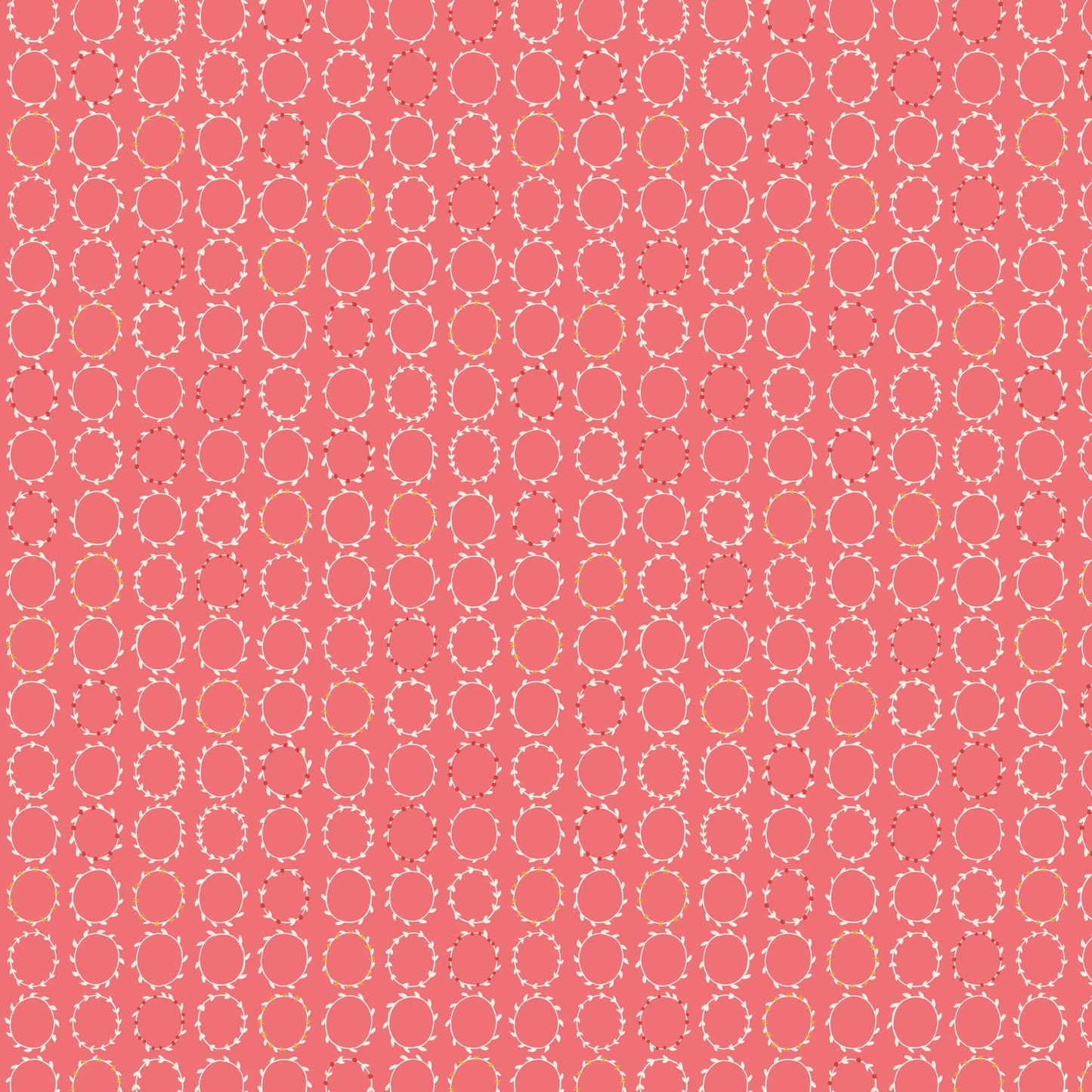 Pocketful of Joy Wreath Red DV7196 by Natalie Bird for Devonstone Fabrics (sold in 25cm increments)