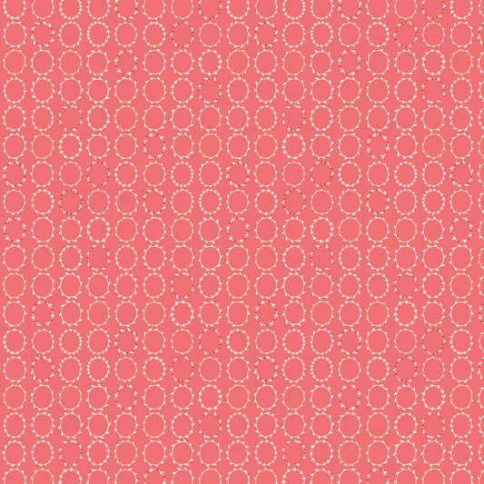 Pocketful of Joy Wreath Red DV7196 by Natalie Bird for Devonstone Fabrics (sold in 25cm increments)