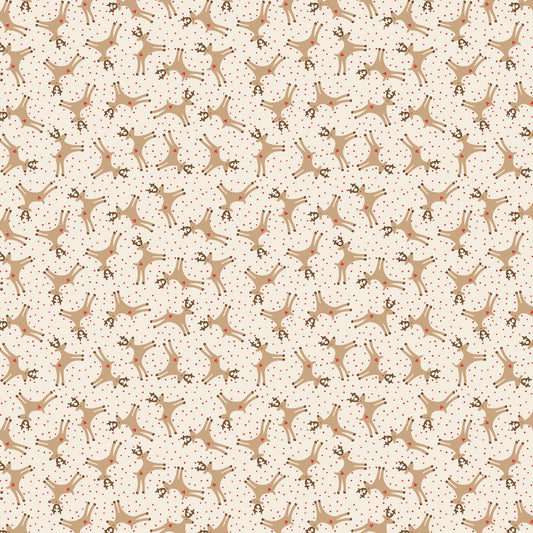 Pocketful of Joy Reindeer Cream DV7197 by Natalie Bird for Devonstone Fabrics (sold in 25cm increments)