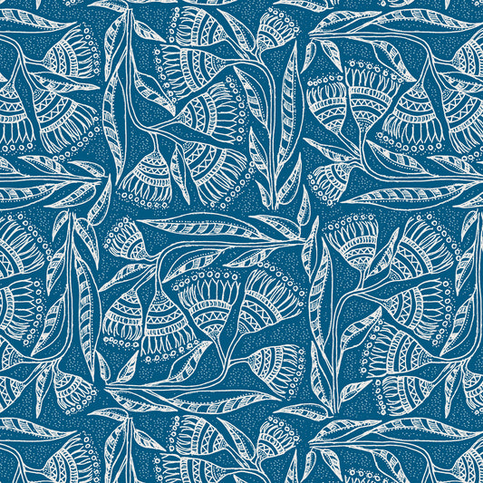 Earth Collection DV7537 Blue by Monika Boldogh for Devonstone Fabrics (sold in 25cm increments)