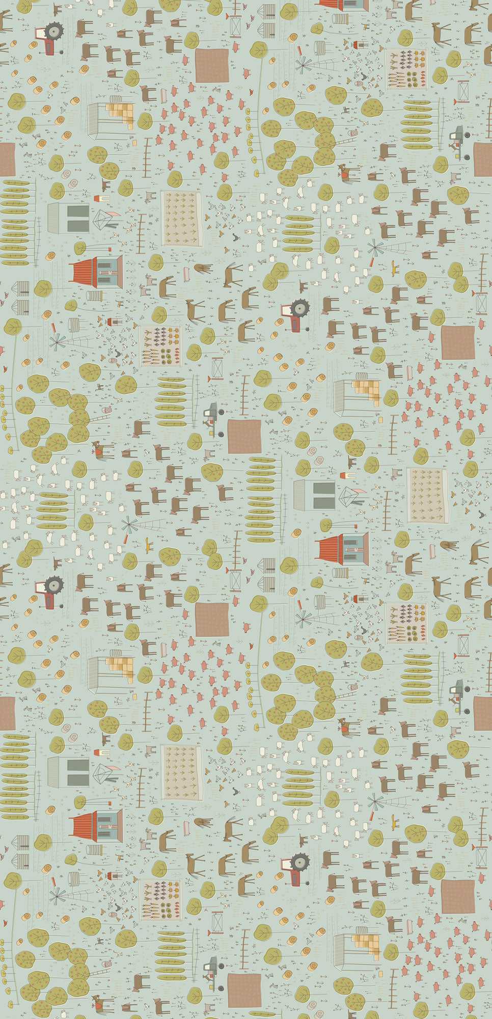 Appleby Farm Main Print Blue DV7732 by Hatched and Patched for Devonstone Fabrics (sold in 25cm increments)