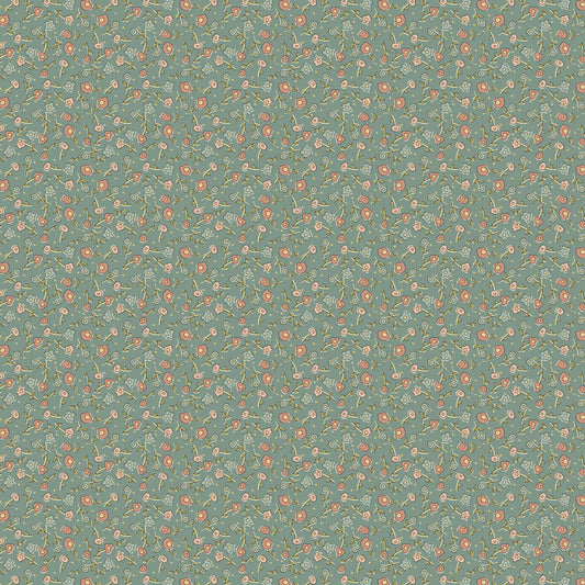 Appleby Farm Floral Blue DV7738 by Hatched and Patched for Devonstone Fabrics (sold in 25cm increments)