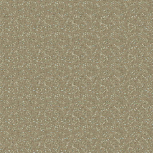 Appleby Farm Stems Khaki DV7740 by Hatched and Patched for Devonstone Fabrics (sold in 25cm increments)