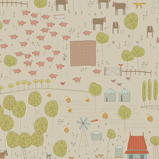 Appleby Farm Main Print Wideback DV7752 by Hatched and Patched for Devonstone Fabrics (sold in 25cm increments)