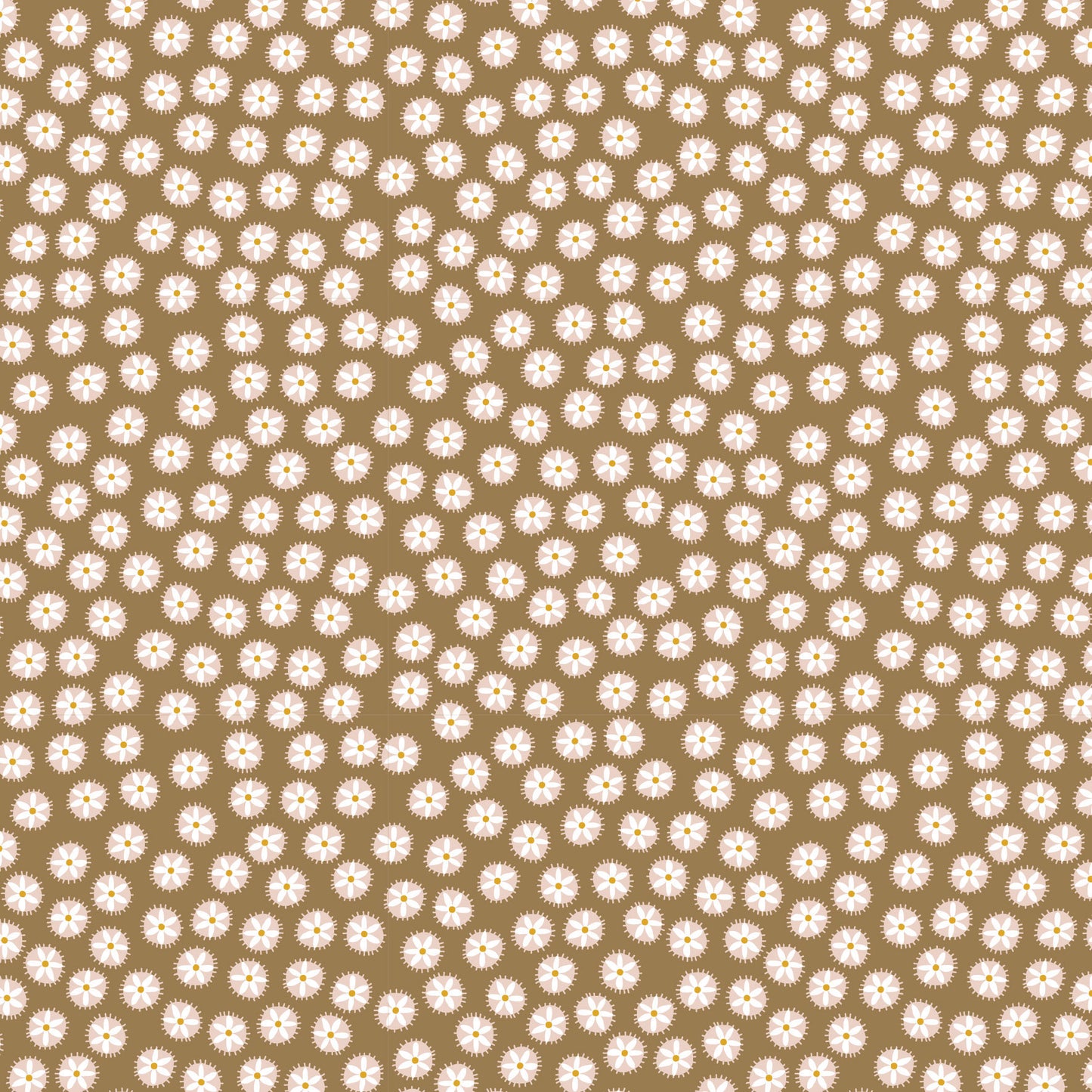Out & About Scattered Large Floral Brown DV7770 by Natalie Bird for Devonstone Fabrics (sold in 25cm increments)