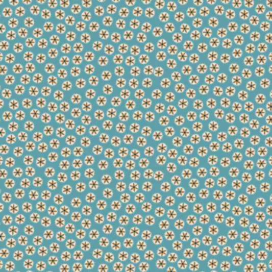 Out & About Scattered Large Floral Blue DV7771 by Natalie Bird for Devonstone Fabrics (sold in 25cm increments)