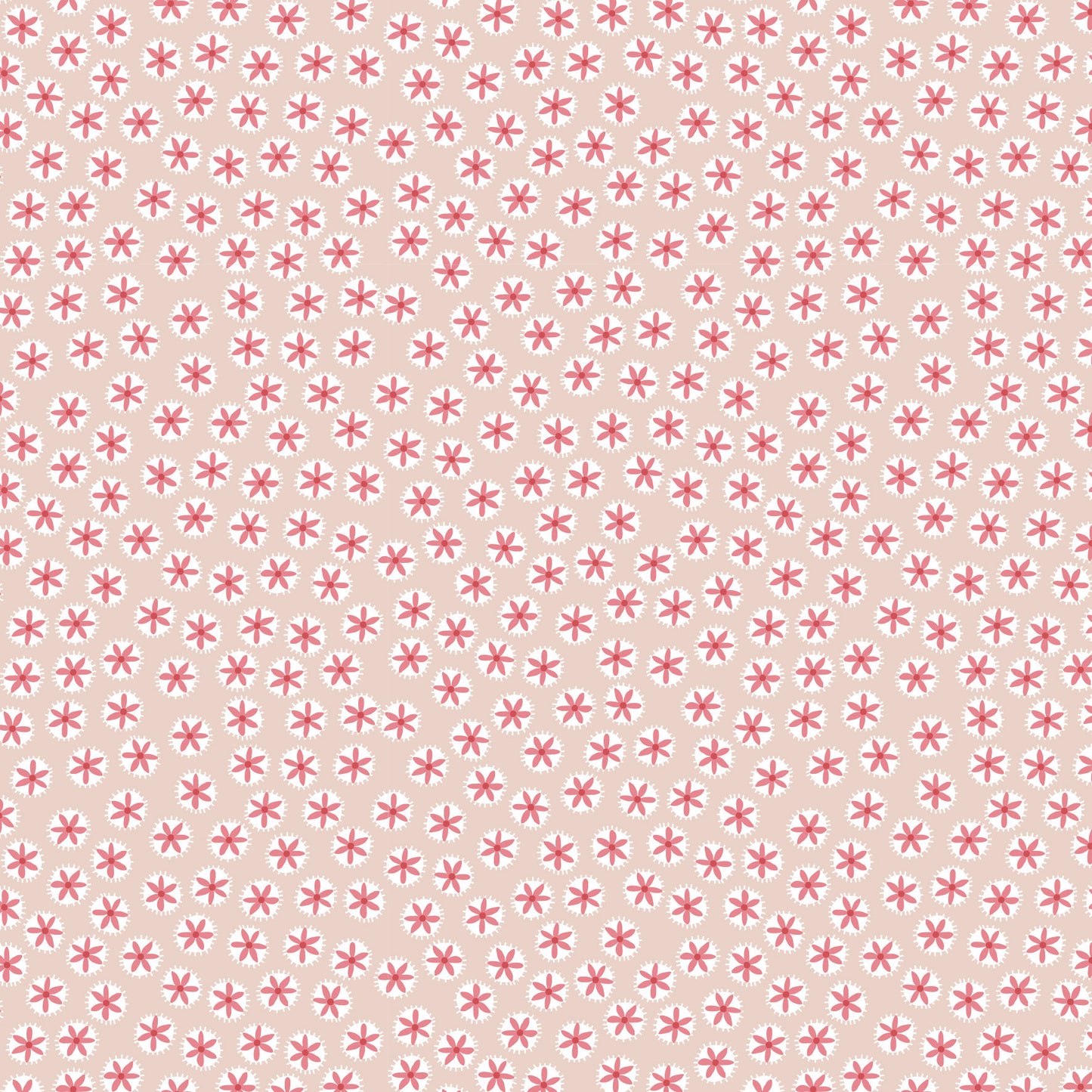 Out & About Scattered Large Floral Pink DV7772 by Natalie Bird for Devonstone Fabrics (sold in 25cm increments)