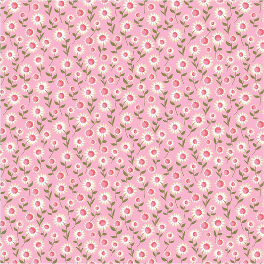 Homestead Daisy Dukes Pink PH23404 by Prairie Sisters for Poppie Cotton (sold in 25cm increments)
