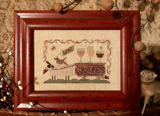 Delivering Winegrapes Cross Stitch Pattern Homespun Elegance