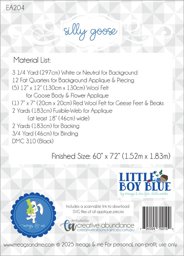 Silly Goose Quilt Pattern by Meags and Me