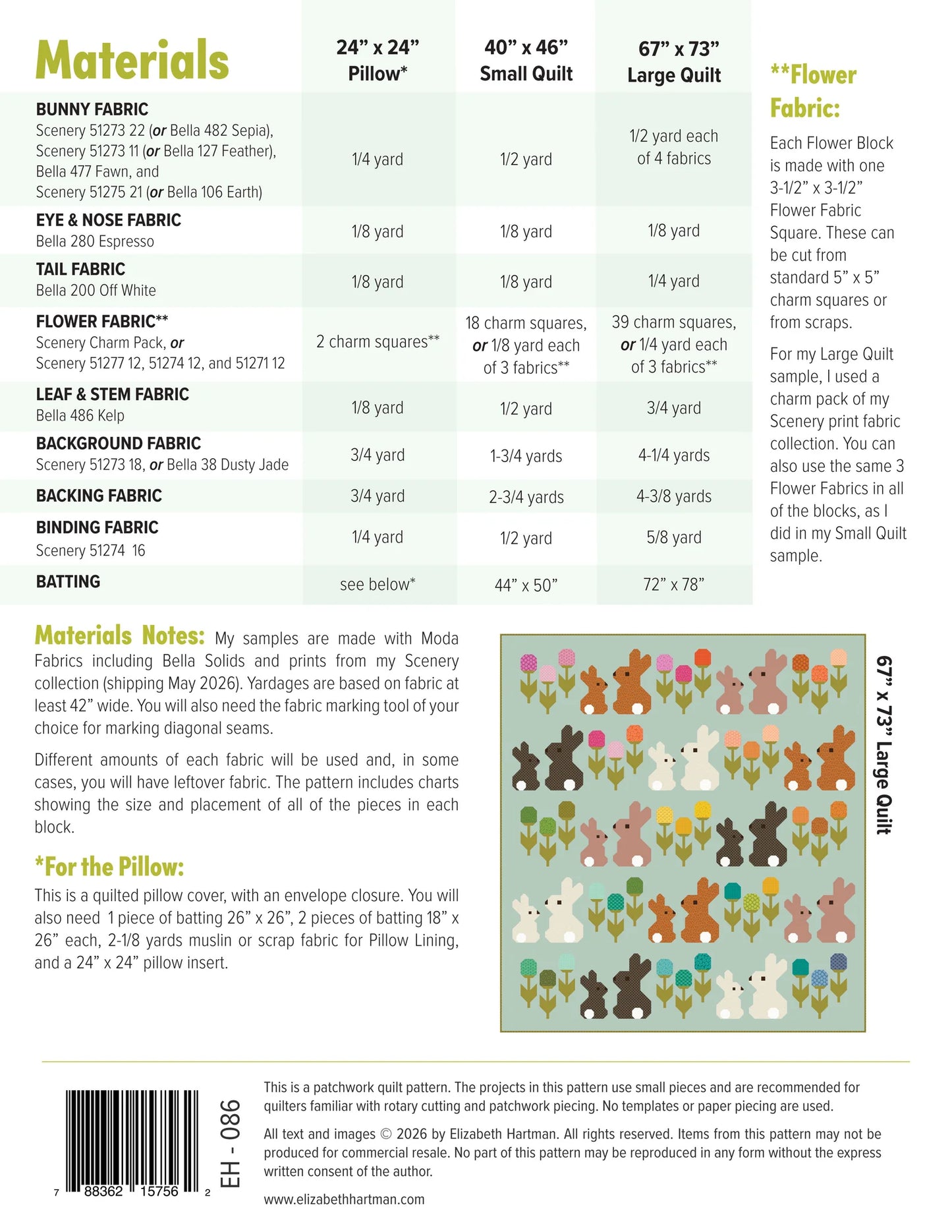 Cottontails Quilt Pattern by Elizabeth Hartman