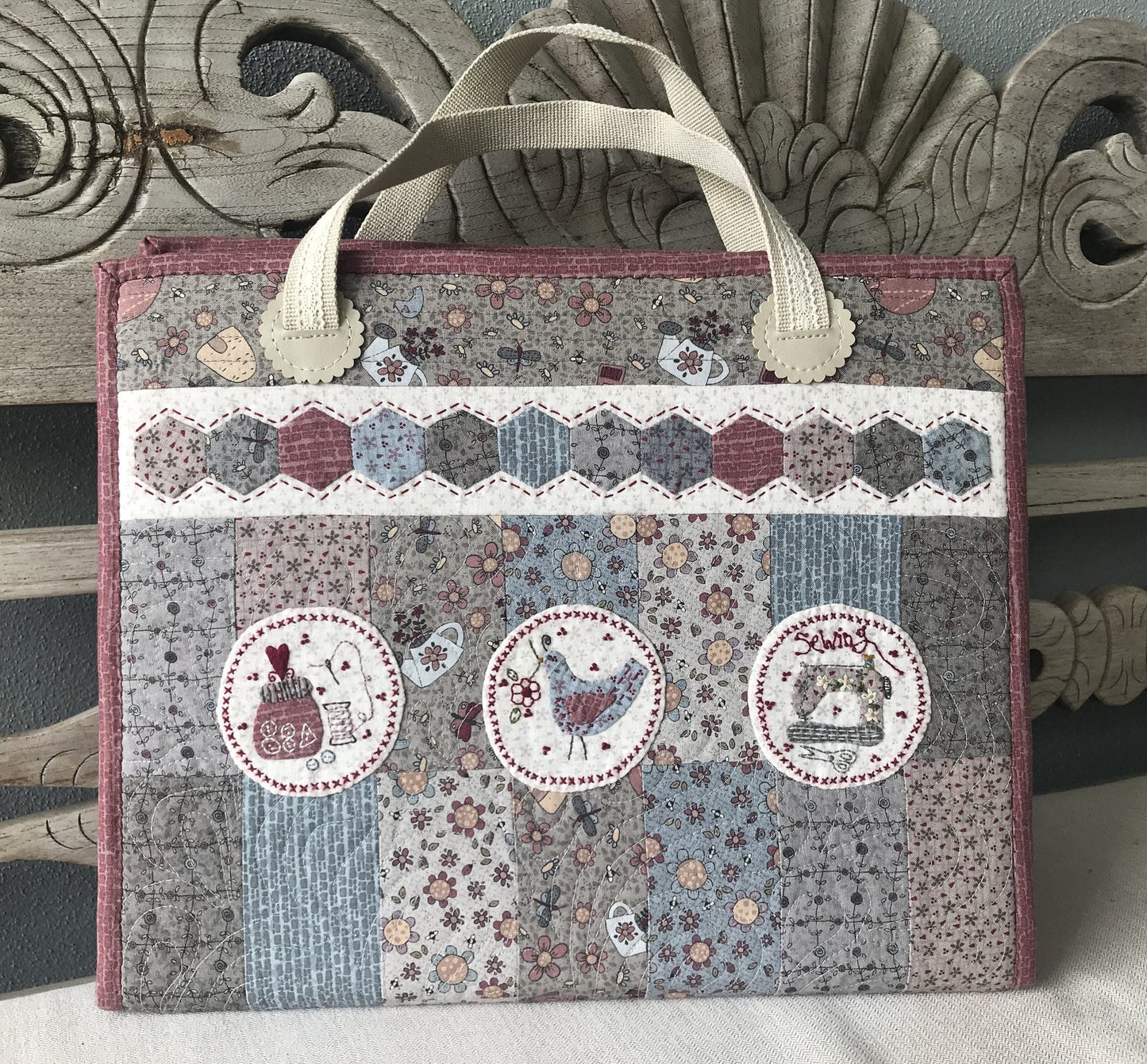 EPP Storage Carry All Embroidery Pattern by Lynette Anderson