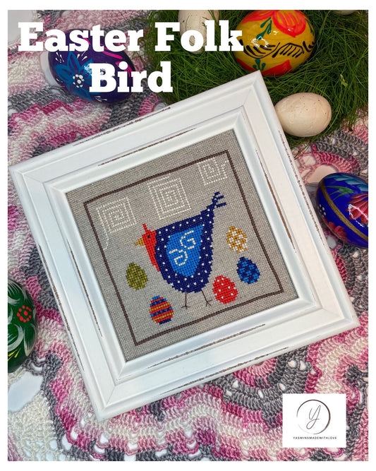 Easter Folk Bird Cross Stitch Pattern by Yasmins Made With Love