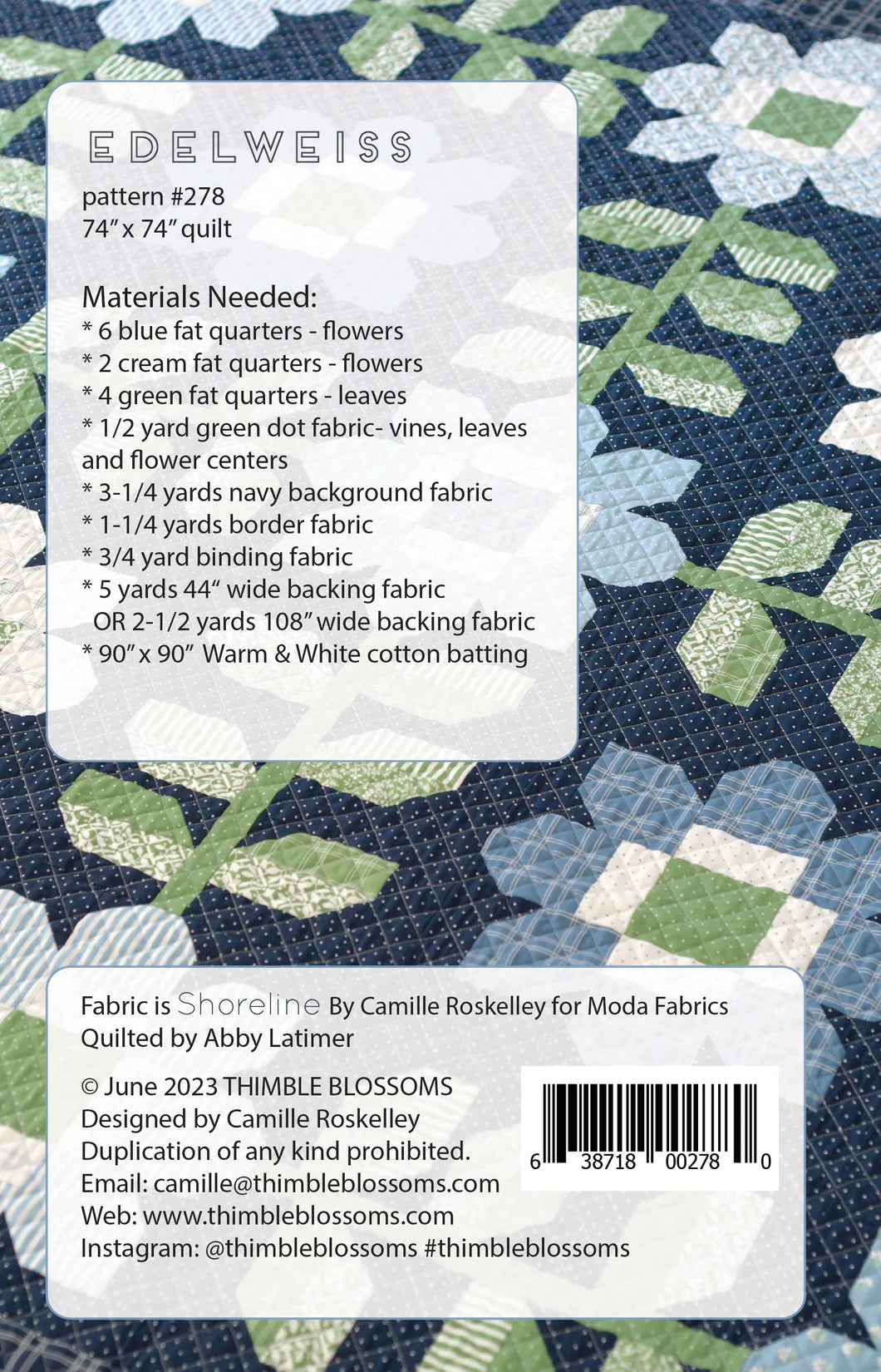 Edelweiss Quilt Pattern Thimble Blossoms