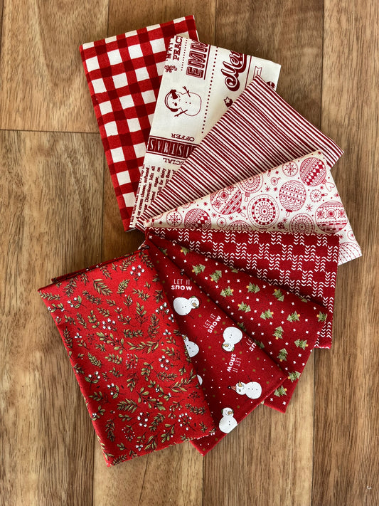 Emmitt and Ivy Reds Fat Eighths Bundle by Sweetwater for Moda Fabrics