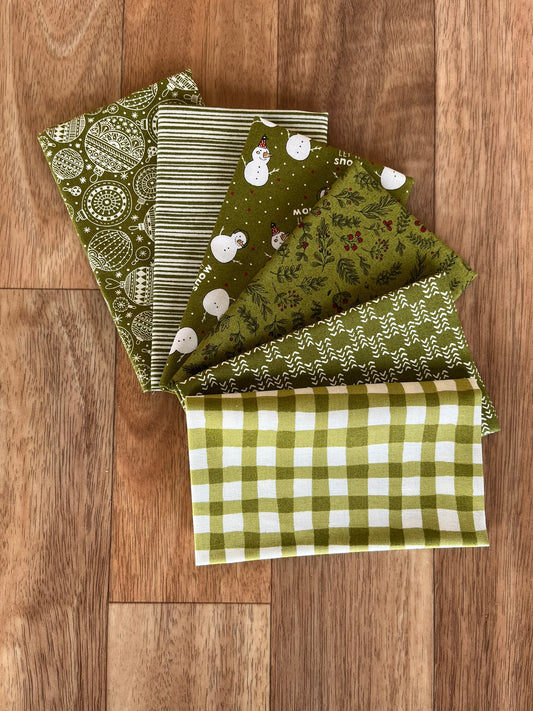 Emmitt and Ivy Greens Fat Eighth Bundle by Sweetwater for Moda Fabrics
