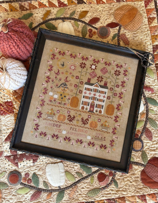 Enchanted Autumn Sampler Cross Stitch Pattern Pansy Patch Quilts and Stitchery