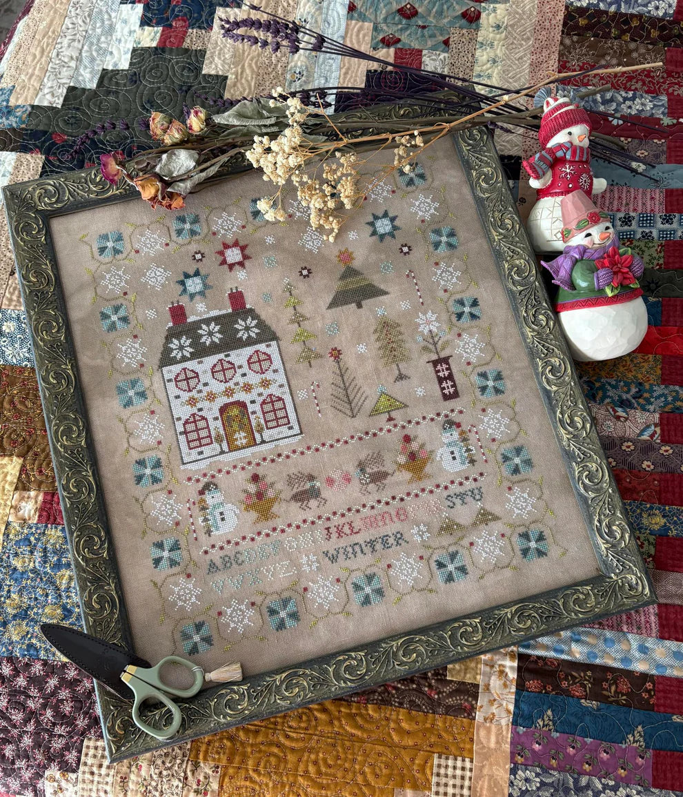 Enchanted Winter Sampler Cross Stitch Pattern Pansy Patch Quilts and Stitchery