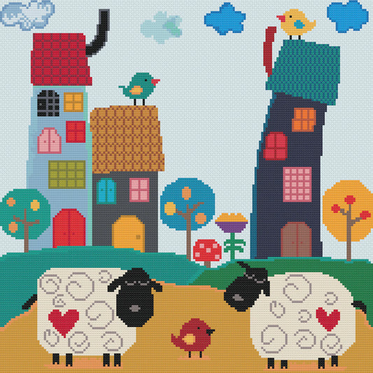 Ewes and Birds Cross Stitch Pattern by Susana Machado Design