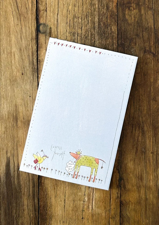 Express Yourself Notepad by Anni Downs of Hatched and Patched
