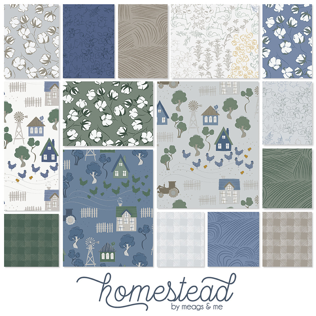 Homestead Farmland Pale Gray Y3952-137 by Meags and Me for Clothworks Fabrics (sold in 25cm increments)